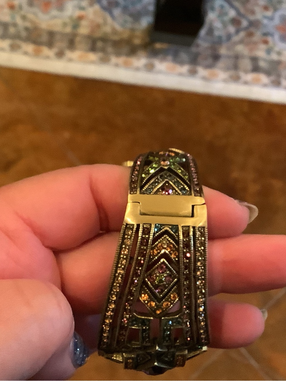 Heidi Daus Spectacular Multicolor Swarovski Crystal Art Deco Bracelet. NIB - Picture 7 of 9